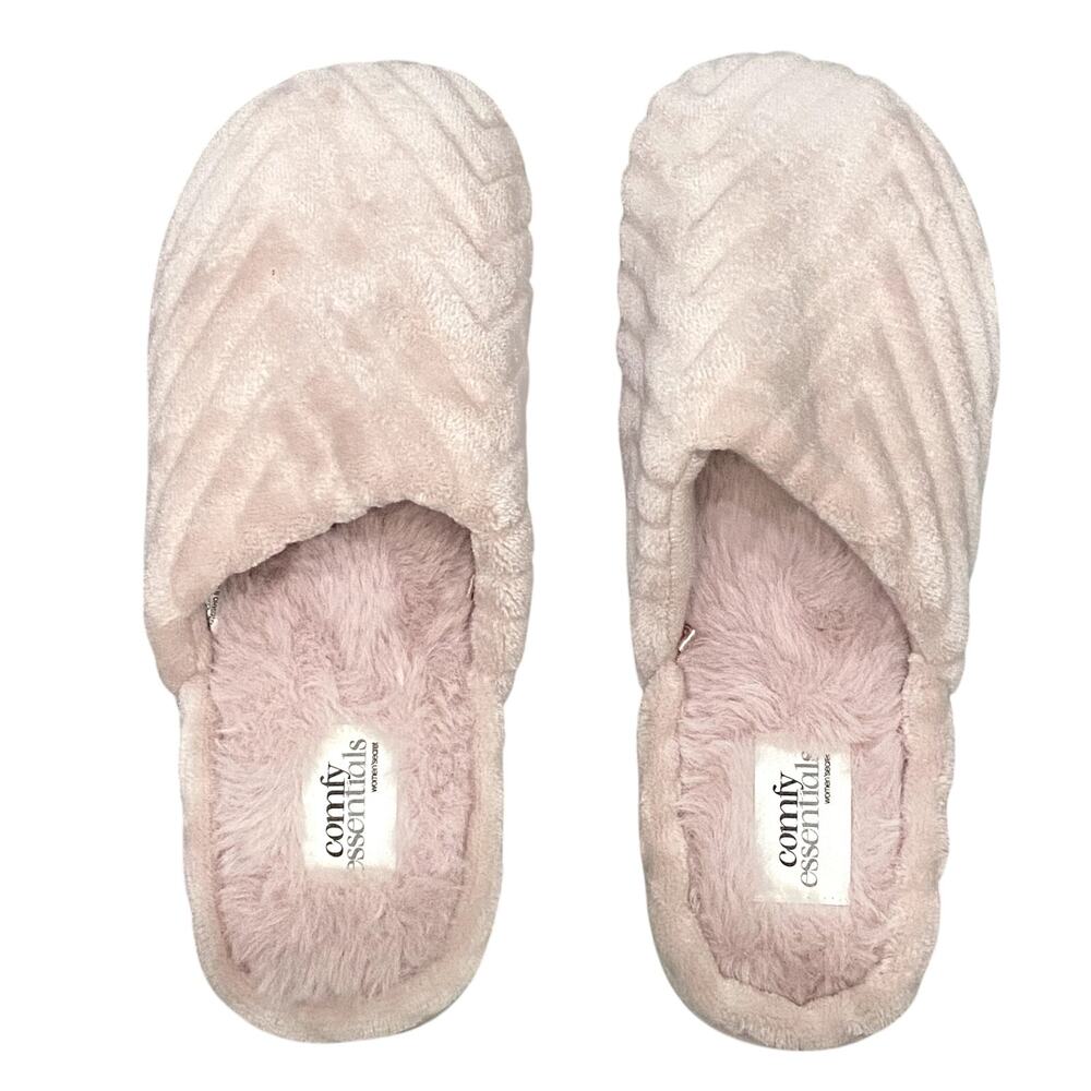 New Baby Pink Fluffy  Slip-on Slippers by Comfy Essentials